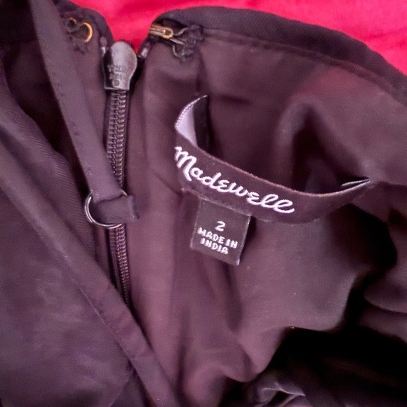 MADEWELL Jumpsuit 2 Ruched Crop Straight Wide Leg NWOT Black - Picture 5 of 5